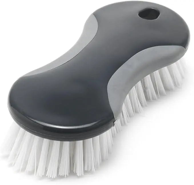 Scrubbing Brush with Soft Rubberised Grip and Durable Bristles, Metallic Graphite, 16.5 x 8 x 5 cm 0