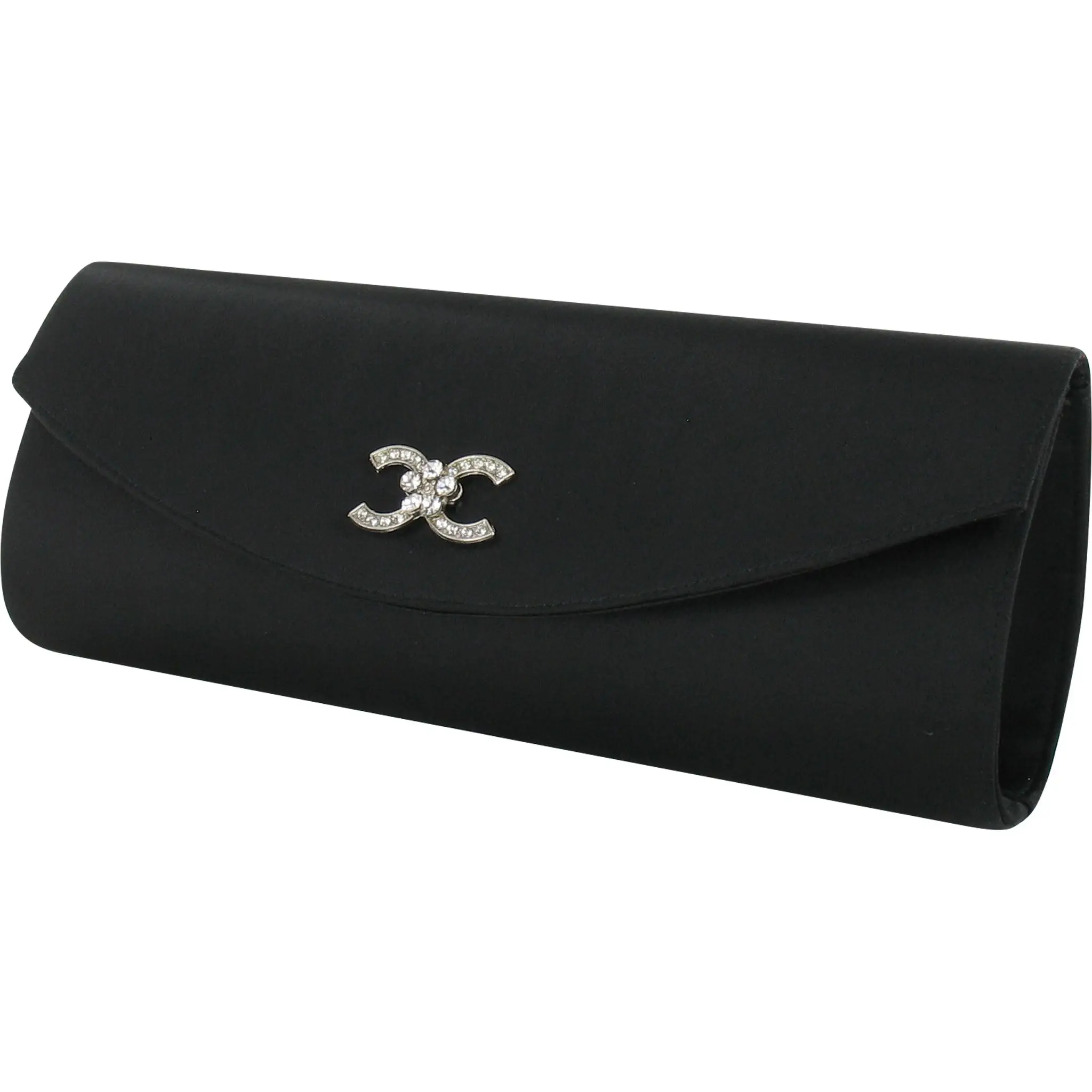 BETH Taupe Clutch Bag with Textile Strap and Diamante Trim for Women - LEXUS Footwear Design