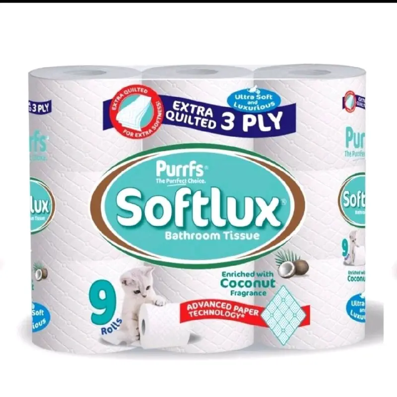 Purrfs Softlux White Toilet Paper Varieties -45 Rolls - 5 x 9 Packs 2