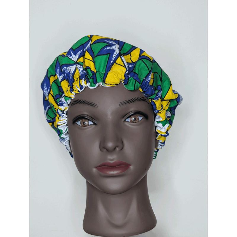 Ankara Satin-Lined Kids’ Bonnets – Comfort & Protection for Little Curls 2