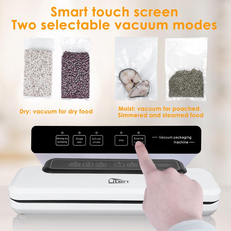 Uten Vacuum Sealing Machine Full Automatic Sealing Packing Food Sealer Easy-to-Use Touch Operation Two Selectable Vacuum Modes Food Safe Fresh Storage 1