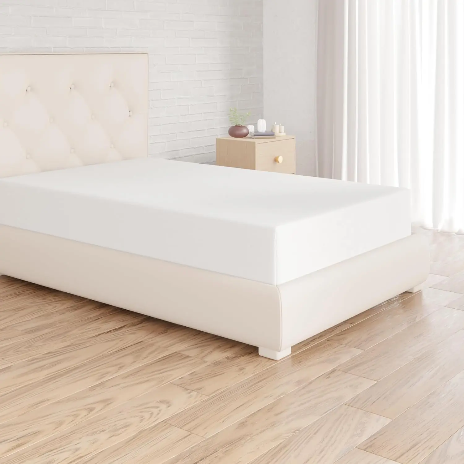 Soft Microfibre Single Fitted Sheet, Deep Pocket 12 inch (30 cm), White