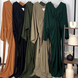 Linen viscose v neck tie back front knot detail dress - FBS 119.  148 cm length Casual Womenswear