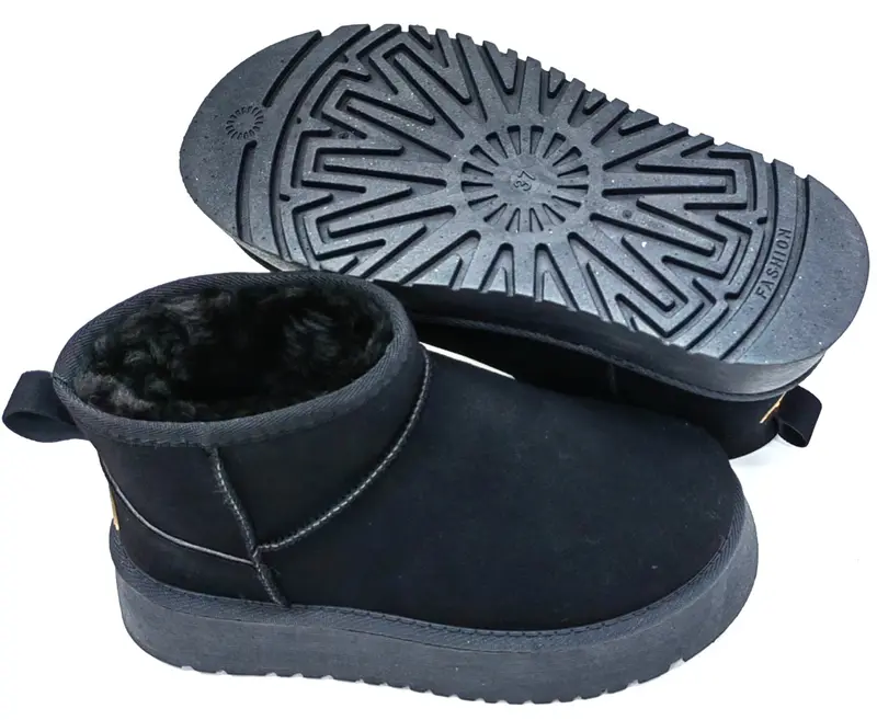 Womens Faux Fur Slip On Platform Snug Boots Ladies Ankle Warm Comfy Shoes 5