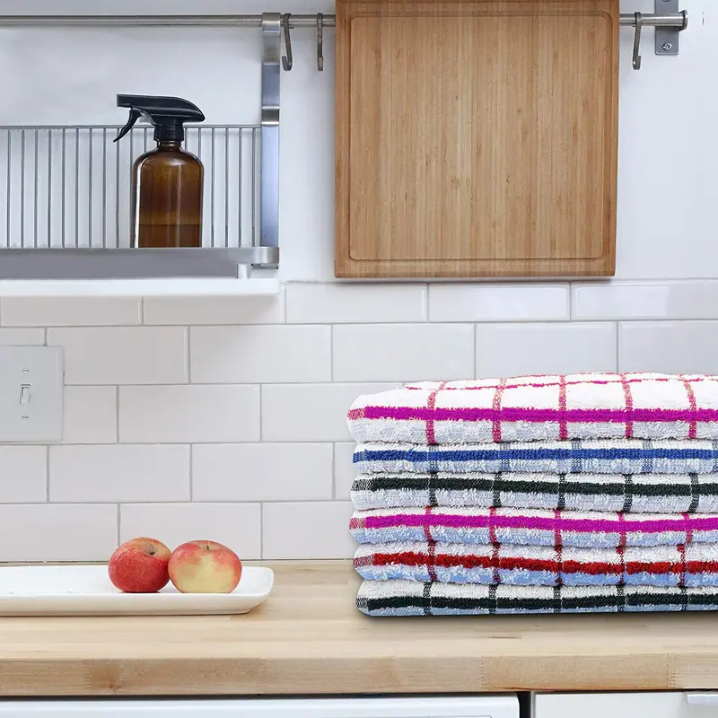 100% EGYPTIAN COTTON TERRY TEA TOWELS SET KITCHEN DISH CLOTHS DRYING CLEANING MULTI PACK OF 5 & PACK OF 10 RED PLUM BLACK GREY MULTI COLOUR TEA TOWEL TERRY TOWELING SET LARGE TERRY TOWEL 100% PURE SUPER SOFT AND ABSORBENT EASILY MACHINE WASHABLE 2