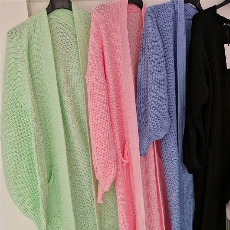 Women Ladies Long Sleeve Open Knitted Oversized LONGLINE  Plus Size Cardigan 1