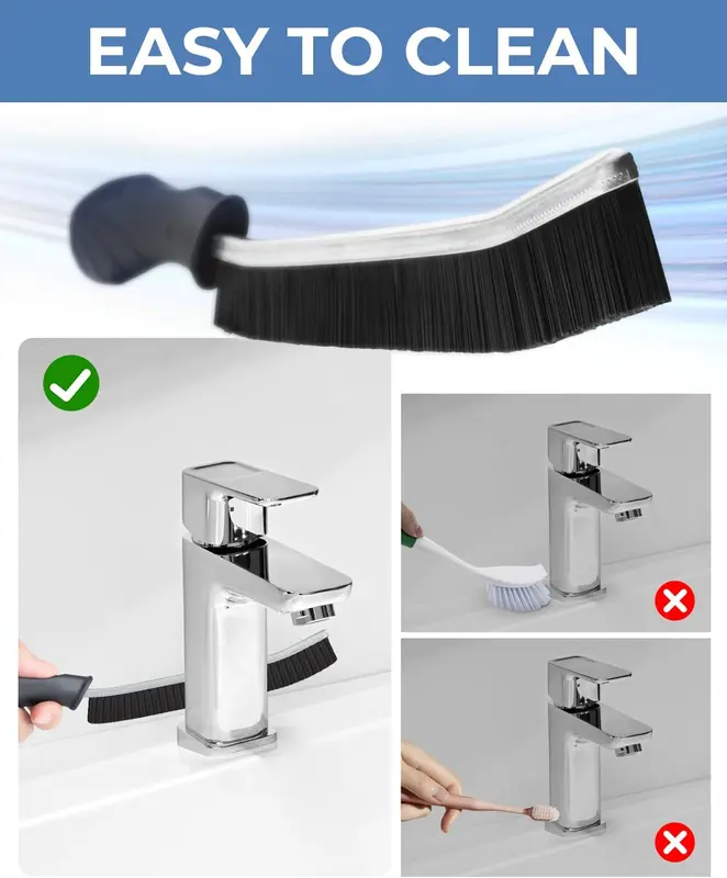 Crevice Cleaning Brushes UK, Grout Cleaner Brush for Small Spaces to Reach, Magic Brush, Bathroom Accessory, Cleaning Tools, Cleaning Supplies for Shower, Toilet, Sink, Tile 2