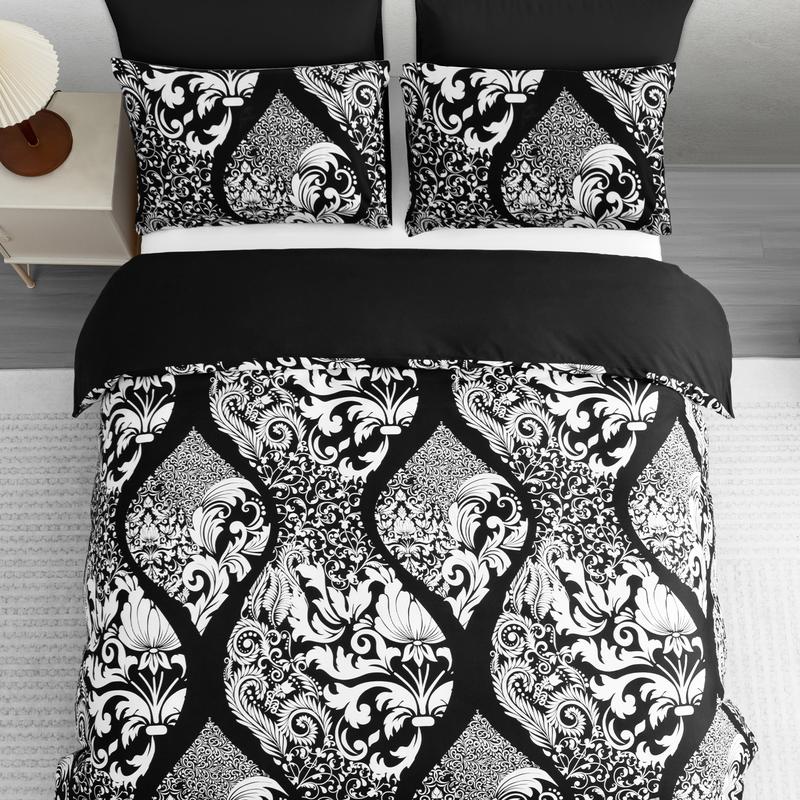 Product Introduction of Duvet Cover Set with Pillow Cases Luxurious Microfiber Bedding Set Single Double King Super King Size Quilt Covers with Zipper Closure UltraSoft Fade Resistant Reversible Duvet Covers 11