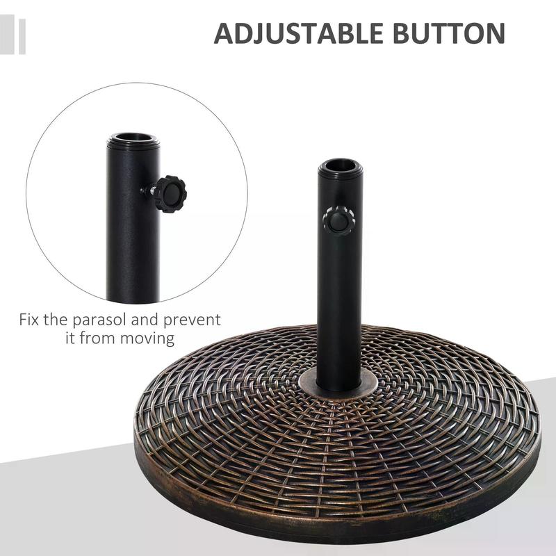 Outsunny Patio Parasol Base: Weighted 25kg Stand for Outdoor Umbrellas, Weather-Resistant, Jet Black | Aosom UK 3