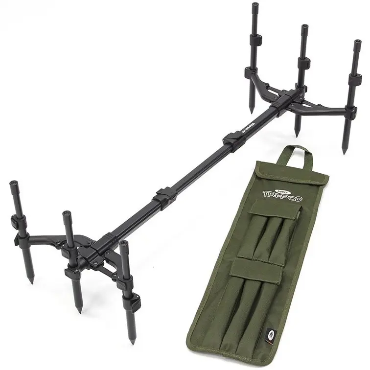 NGT 3 Rod Pod Carp Fishing Fully Adjustable TRI-POD with Carry Case