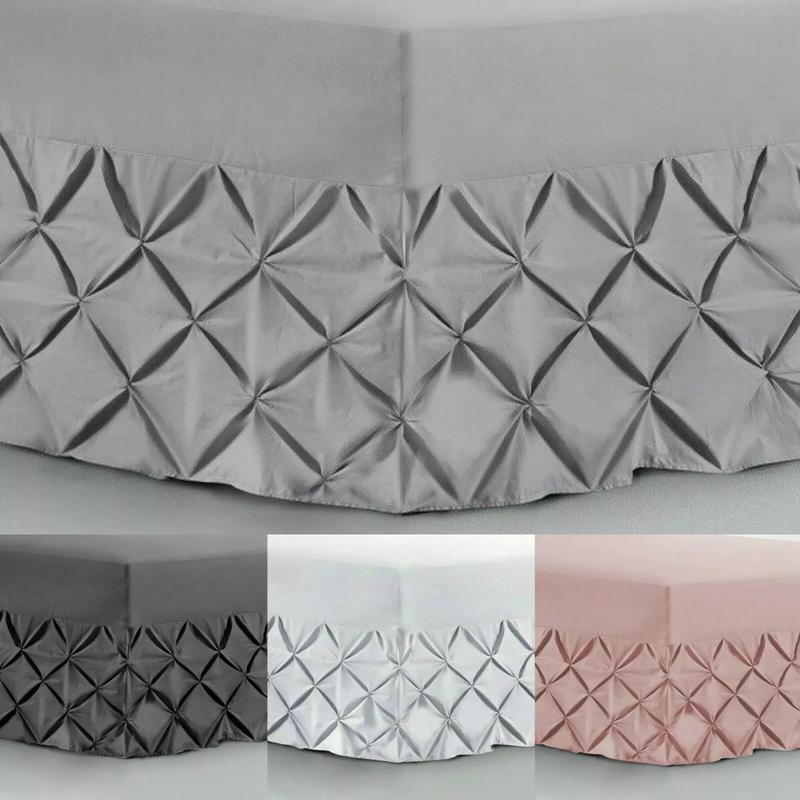 Pin Tuck Extra Deep Fitted Valance Bed Sheet 100% Egyptian Cotton Single Double King Bed Size 1