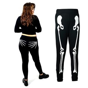 NOROZE Women's Halloween Skeleton-Themed Legging Only Ladies Skeletal-themed Full Length Bottom Pants Costume UK Size 8-22 Casual Soft