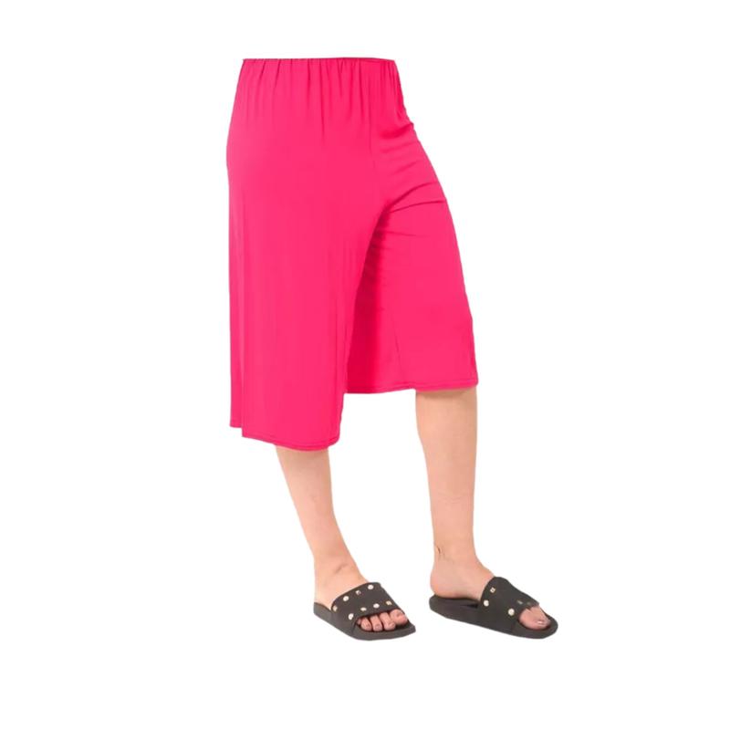 Women's Florescent 3/4 Cropped Palazzo Pants Womenswear Comfort Fashion 1