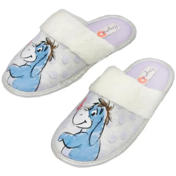 DISNEY WINNIE THE POOH EEYORE COSY SLIPPERS WOMENS LADIES SLIP ON MULES UK SIZE 3-8 0