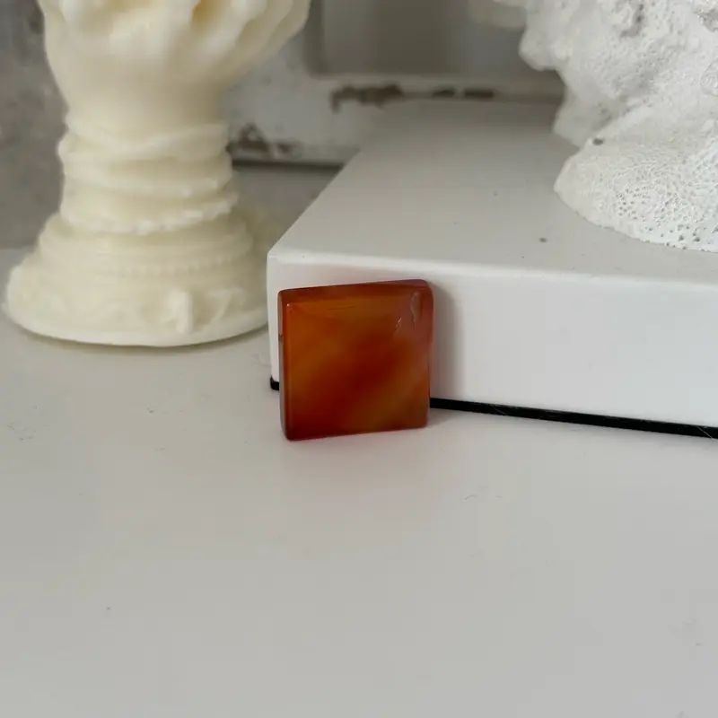 Carnelian Small Square Crystal Gemstone Jewellery 1