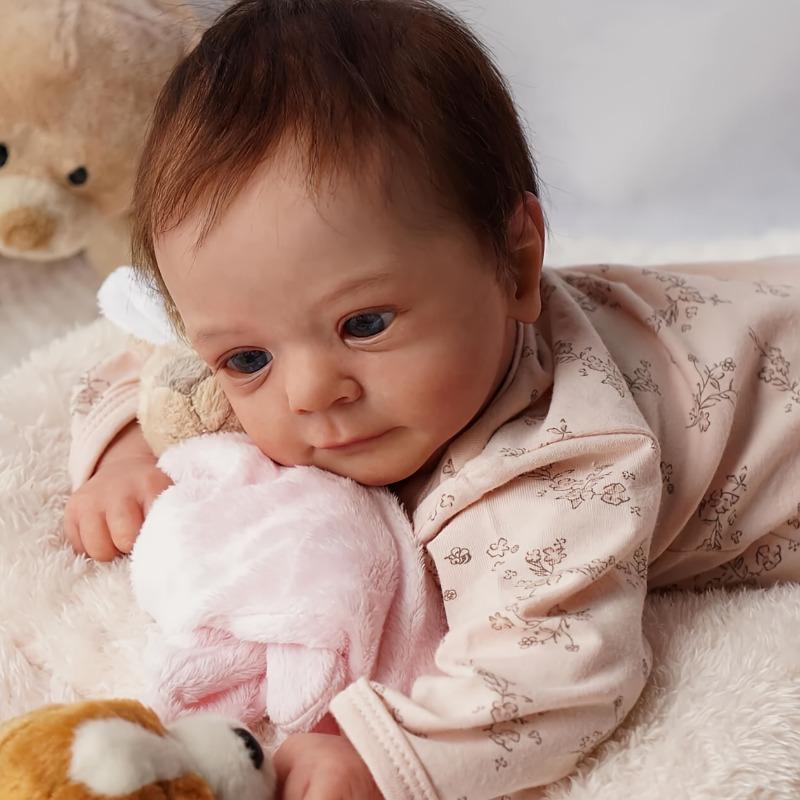 Product Introduction of Handcrafted 16" Reborn Youngsters Doll - Realistic Soft Body with Hand-Rooted Brown Hair & Painted Veins, Includes Birth Certificate - Perfect Christmas Gift for Youngsters 3