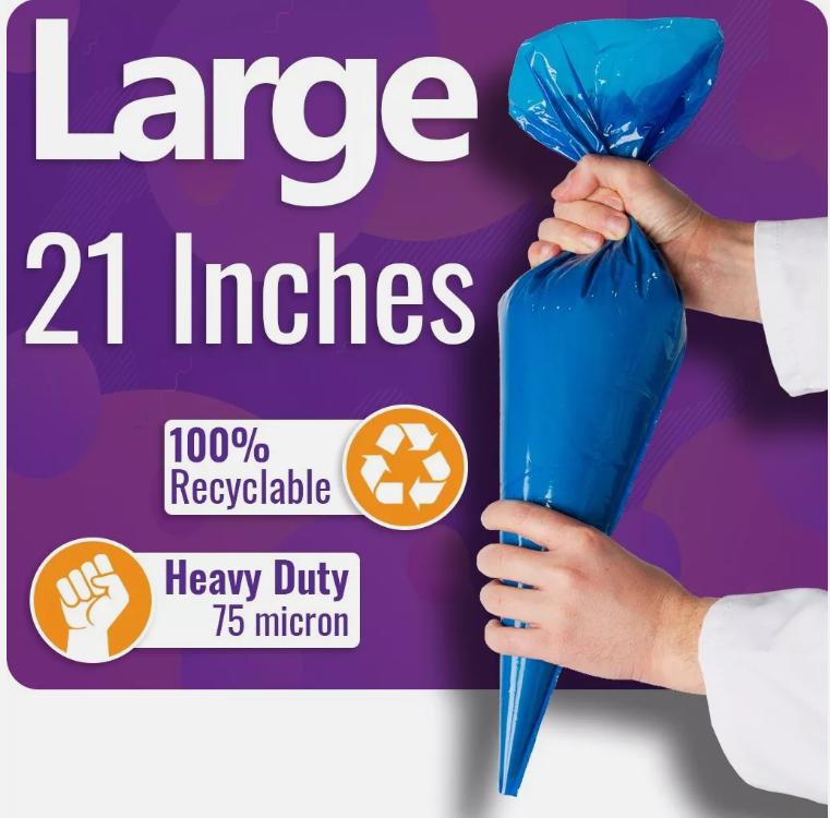 Blue Disposable Icing Piping Bags 21" Large Heavy Duty Mash Savoy Cake Non Stick pipingbag - Home & Kitchen Supplies - Bakeware Bakeware 1