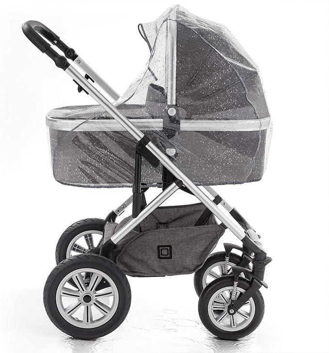 Universal Grey Rain Cover for Pram Carrycot (Hauuck, Joie, ABC-Design etc.) - Air Circulating, Water Resistant and Durable Baby Protection Rain Shield 2