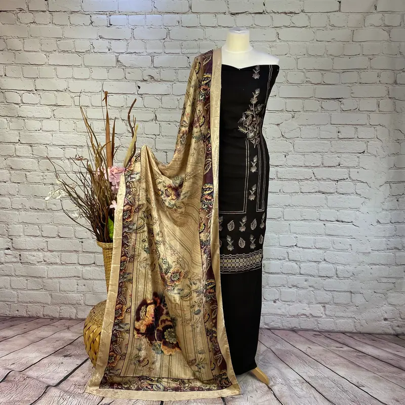 Designer Embroidered Garam Suit 1