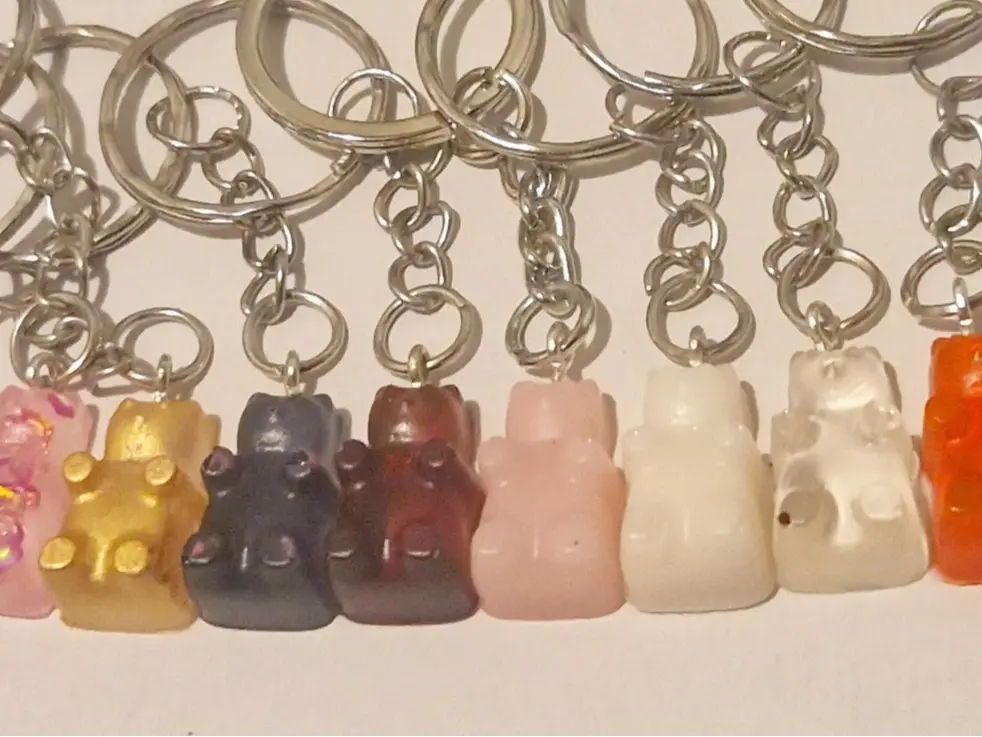 Gummy Bear Resin Keyring Keychain - UV-Pressed