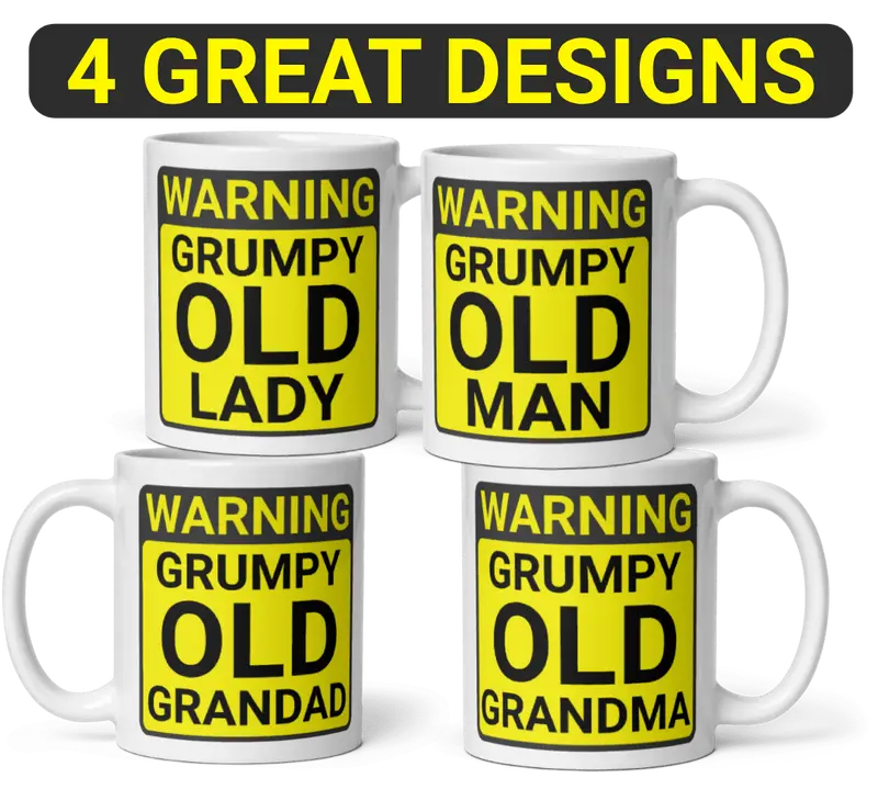 WARNING Grumpy Old Man Funny Mug, Dad, Father, Husband, Grandad, Boyfriend, Humour, This Beautiful Designed Homorous Mug is the Perfect Gift for any Irritable but Lovable Man, Birthday Christmas Fathers Day Or Just To Say Thank You Grandchild Present 1