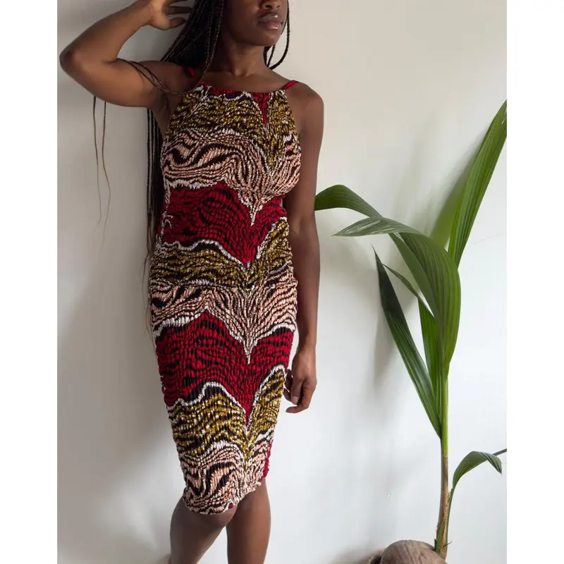 TIGER STRIKES Smock Bodycon Dress 0