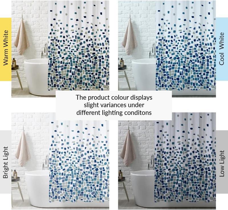 Laven & Ivory Shower Curtain Anti Mould, Mildew Resistant | Size 180x180 cm (71 x 71 Inch) | Water Repellant Fabric | 100% Polyster 4