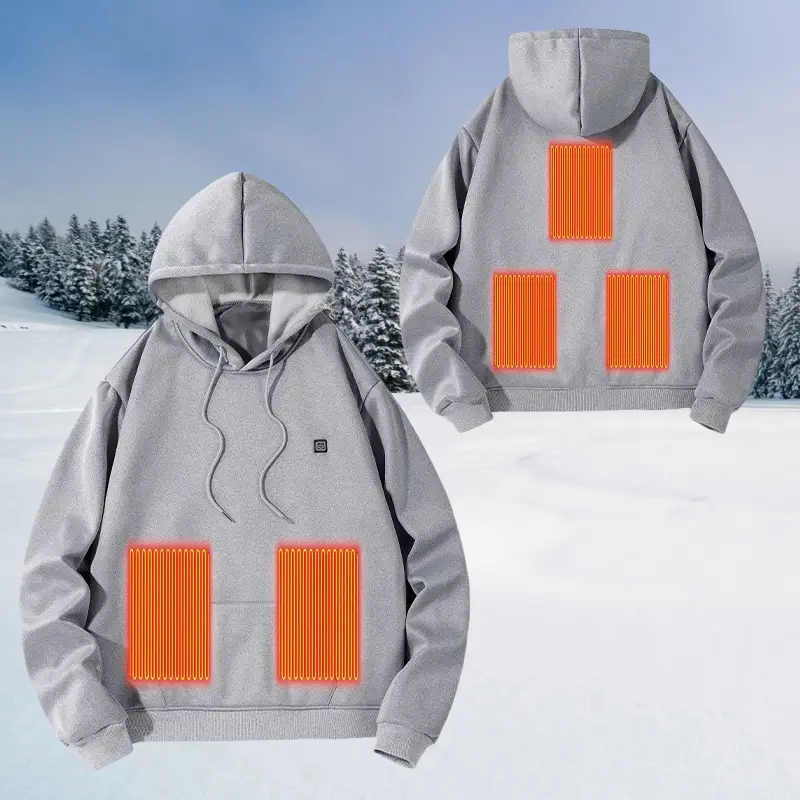 【Recommend one size up】Heated Hoodie for Women & Men, Heated Jacket, Heated Sweatshirt, Multi Heating Zones, Unisex Coat Outdoor
