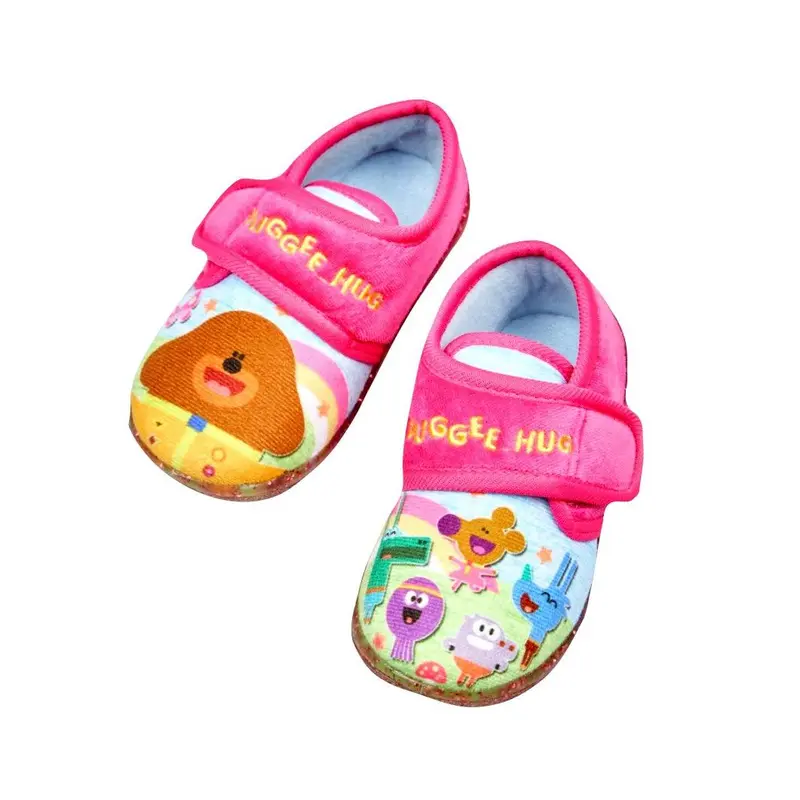 Hey Duggee Girls Pink Easy Close Glitter Sole Slippers 5