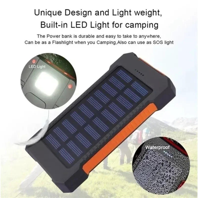 Portable 9000000mah Solar Power Bank USB Pack Battery Charger For Mobile Phone 6