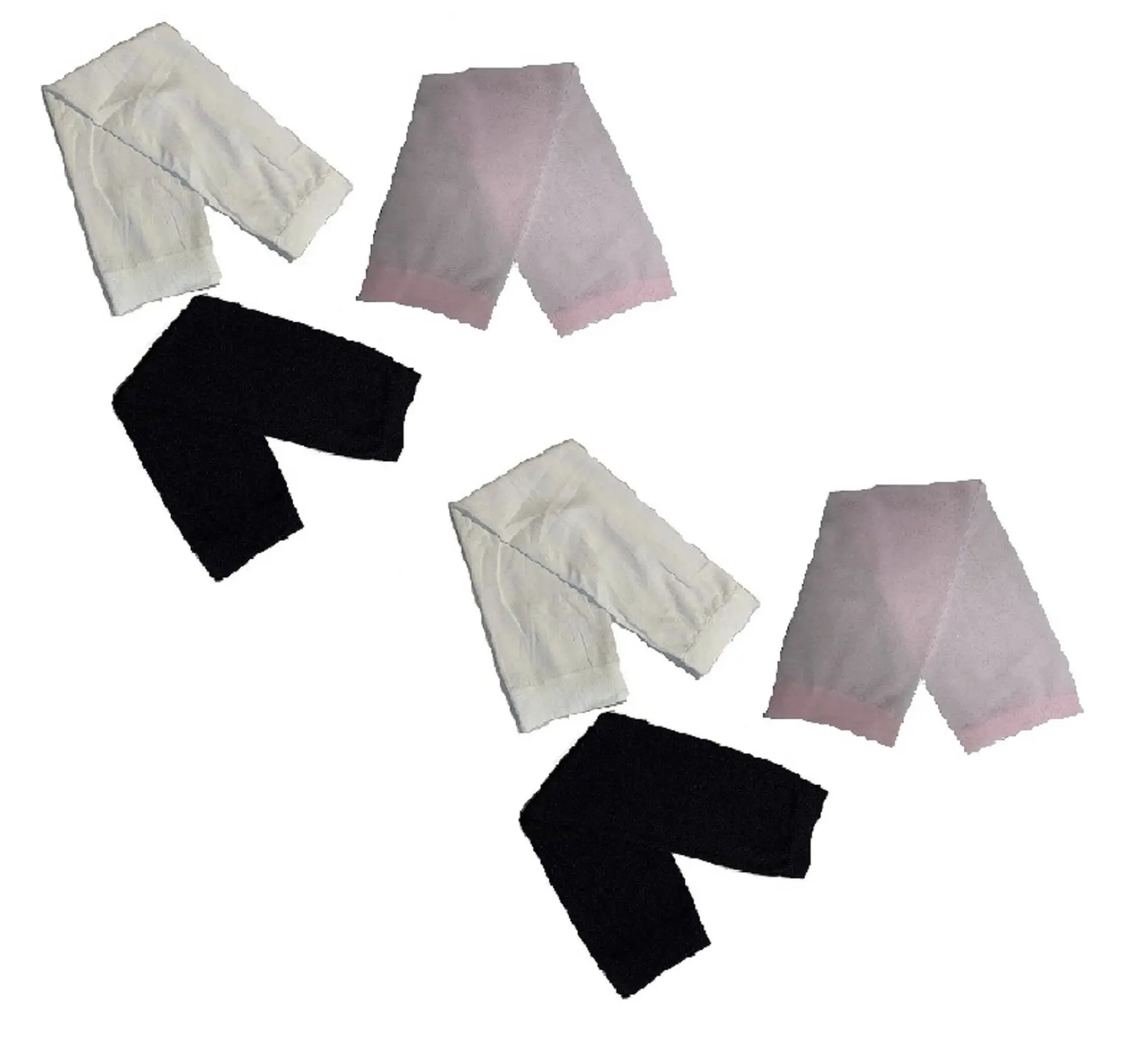 NEEDS & WANTS 6 x Black, White, Light Pink Sleeves Gloves For Women Arm Cover Fashion Accessory Stretchy Fabric Abaya Sleeves ( Pack Of 6 )