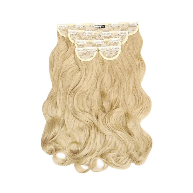 SUPER THICK 22' 5 PIECE NATURAL WAVY CLIP IN HAIR EXTENSIONS 2