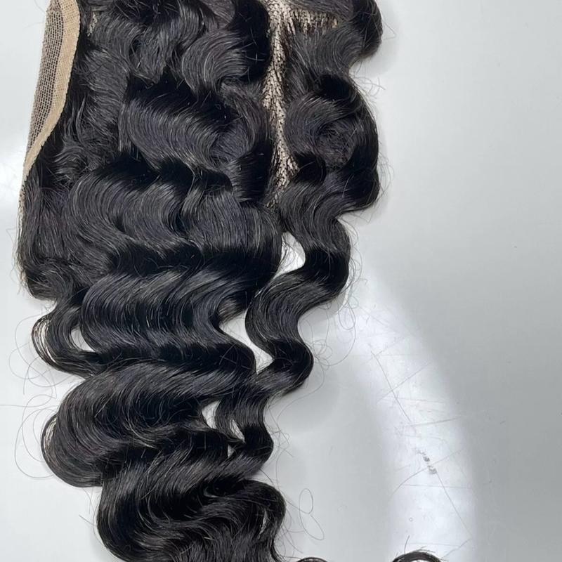 4x4" Lace Closure Brazilian Human Hair Extensions Frontal. 4