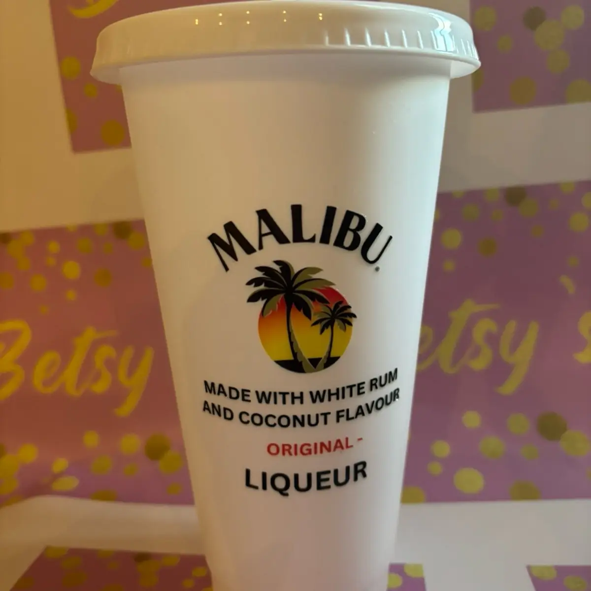 Personalised 24oz cold cups Malibu or gin Names can be added Bottle Drinkware Reusable Water Bottles Tumbler Drink