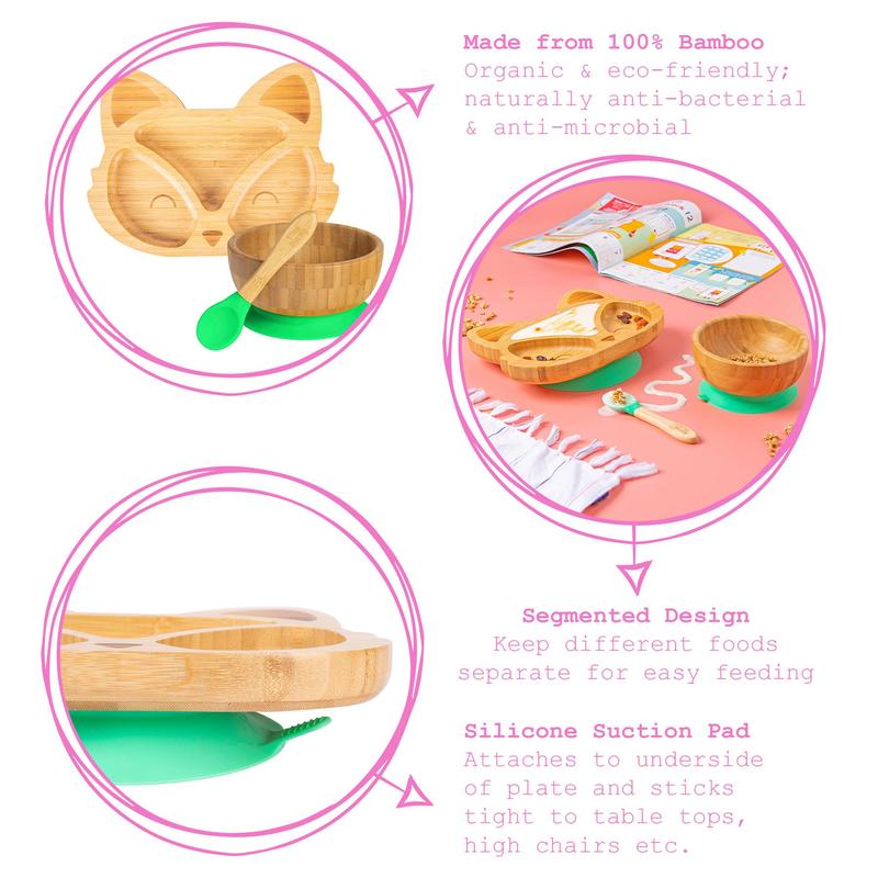 Tiny Dining 4pc Fox Bamboo Baby Weaning Set 1