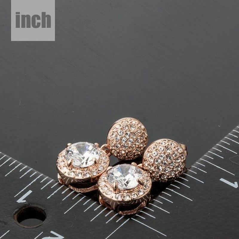 Free Next Day Delivery Round Cubic Zirconia & Rhinestone Drop Earrings 2