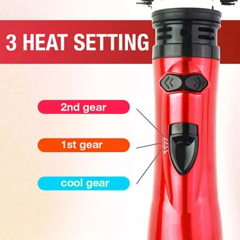 3 in1 Hot Air Styler and Rotating Hair Dryer Hair Straightener Curler Brush Comb Adjustable Daily Comfort 4