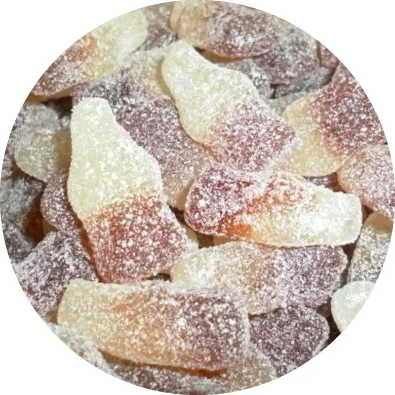Haribo Happy Cola Fizzy Bottles Sugar Zing - Gummy Sweet Share Bag 3