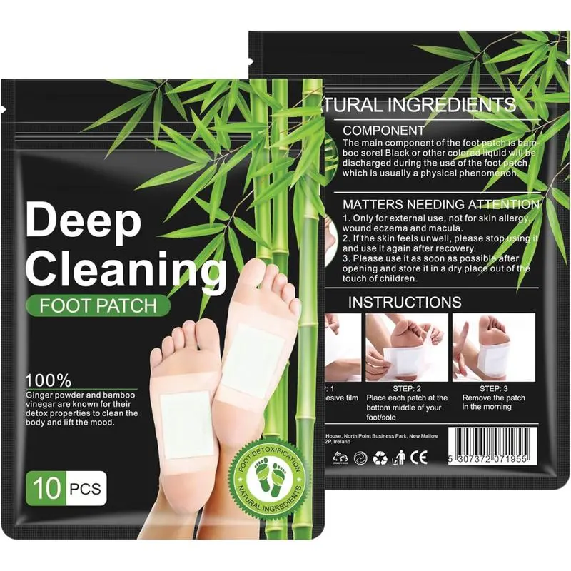 10pcs/set Bamboo Charcoal Foot Patches, Moisturizing Foot Care Patches, Foot Care Products, Comfort Hygien
