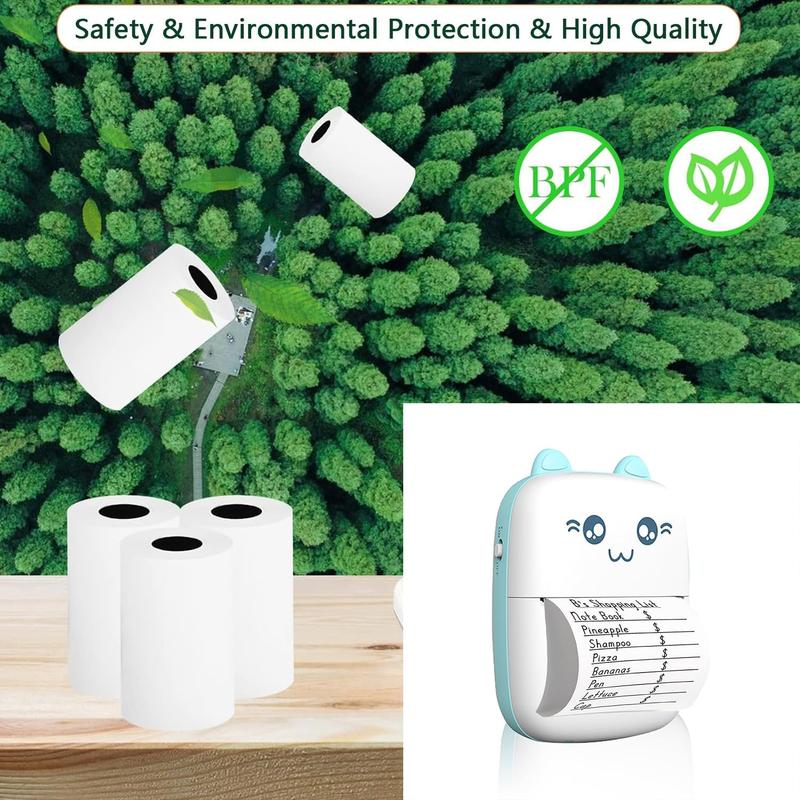 Product Introduction of 【UK SELLER Delivered with in 48H】5/10 Rolls Mini Pocket Printer Sticker Paper for Bluetooth Portable Printer Peripage, Self-Adhesive Mini Printer Paper-57x25mm 10