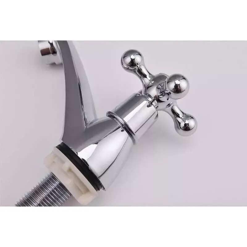 2X Twin Taps Set Hot and Cold for Traditional Bathroom Basin Sink in UK 2