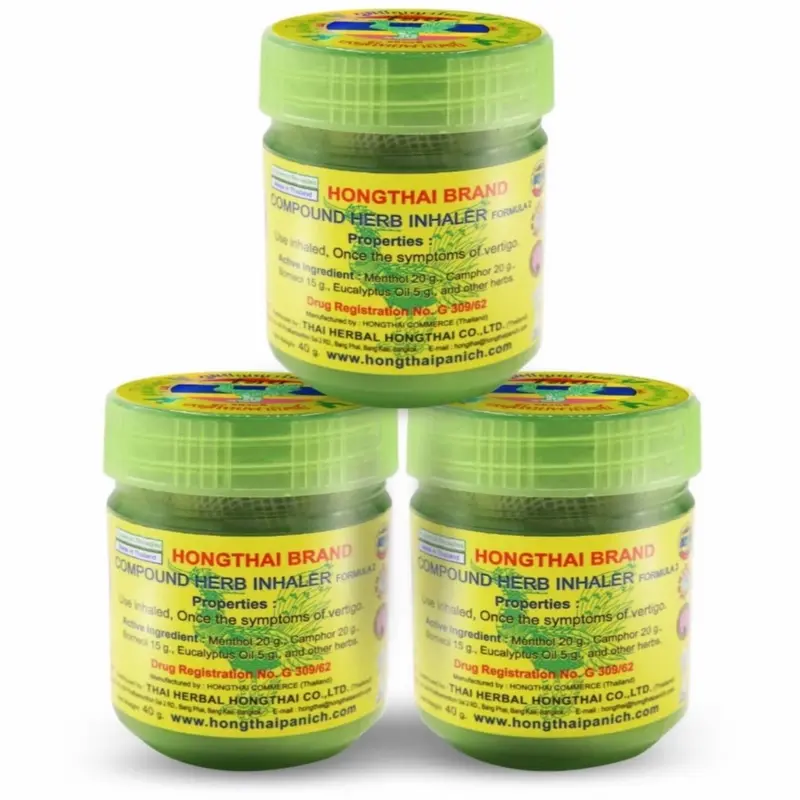 Hong Thai 100% Authentic Thai Natural Herbs Inhaler - Herbal, Natural for Healthcare and Healthy 4