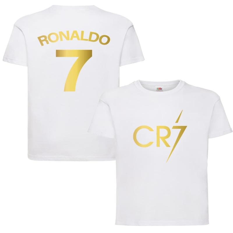 Kids Ronaldo Inspired Soccer T shirt footy merch Ronaldo TEEs Boys Girls Gift Top Tee 5-13yrs Number 7 # 7 CR7 Cristiano Ronaldo T-shirt 6