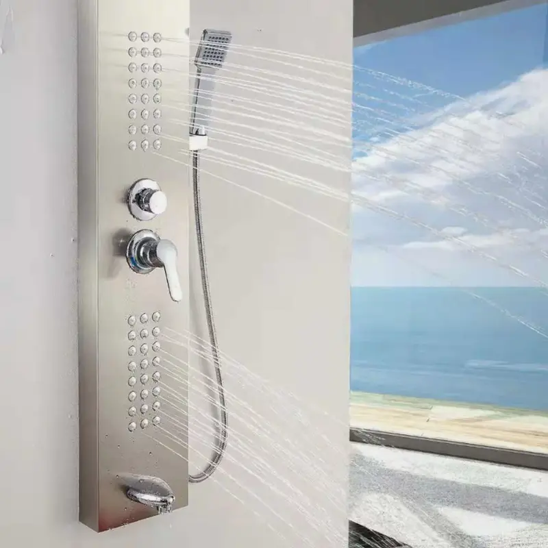 EVOLVE Thermostatic Shower Panel Column Tower 48 Body Jets Waterfall Bath Spout 3