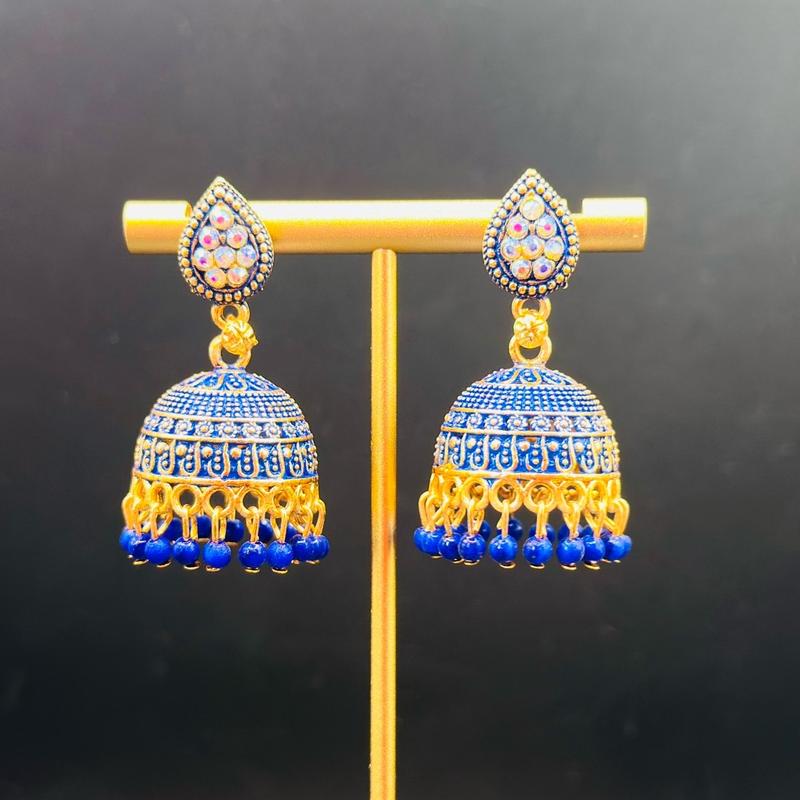 Tear Drop Shaped Dome Jhumka Earrings 4