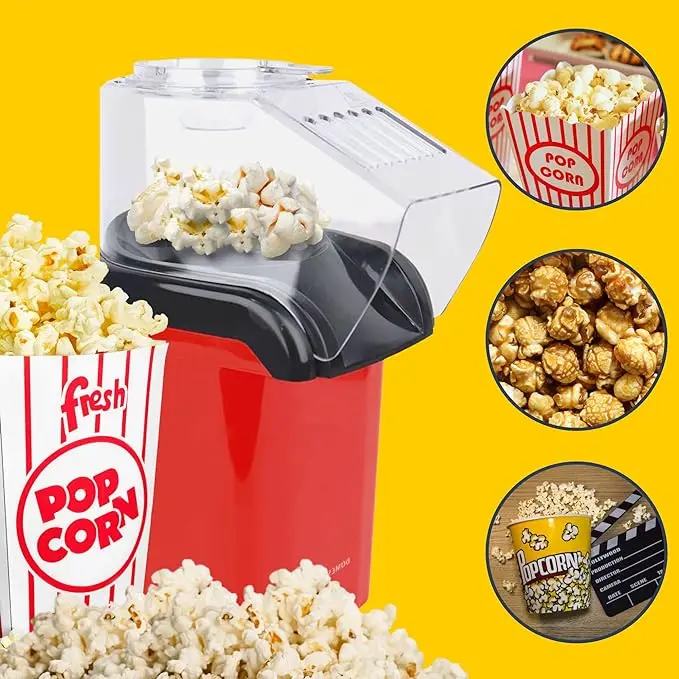 Domestic King Popcorn Maker Home Made Popcorn Machine 1200W with Measuring Cup Healthy Snack No Oil Electric Popcorn Makers 5