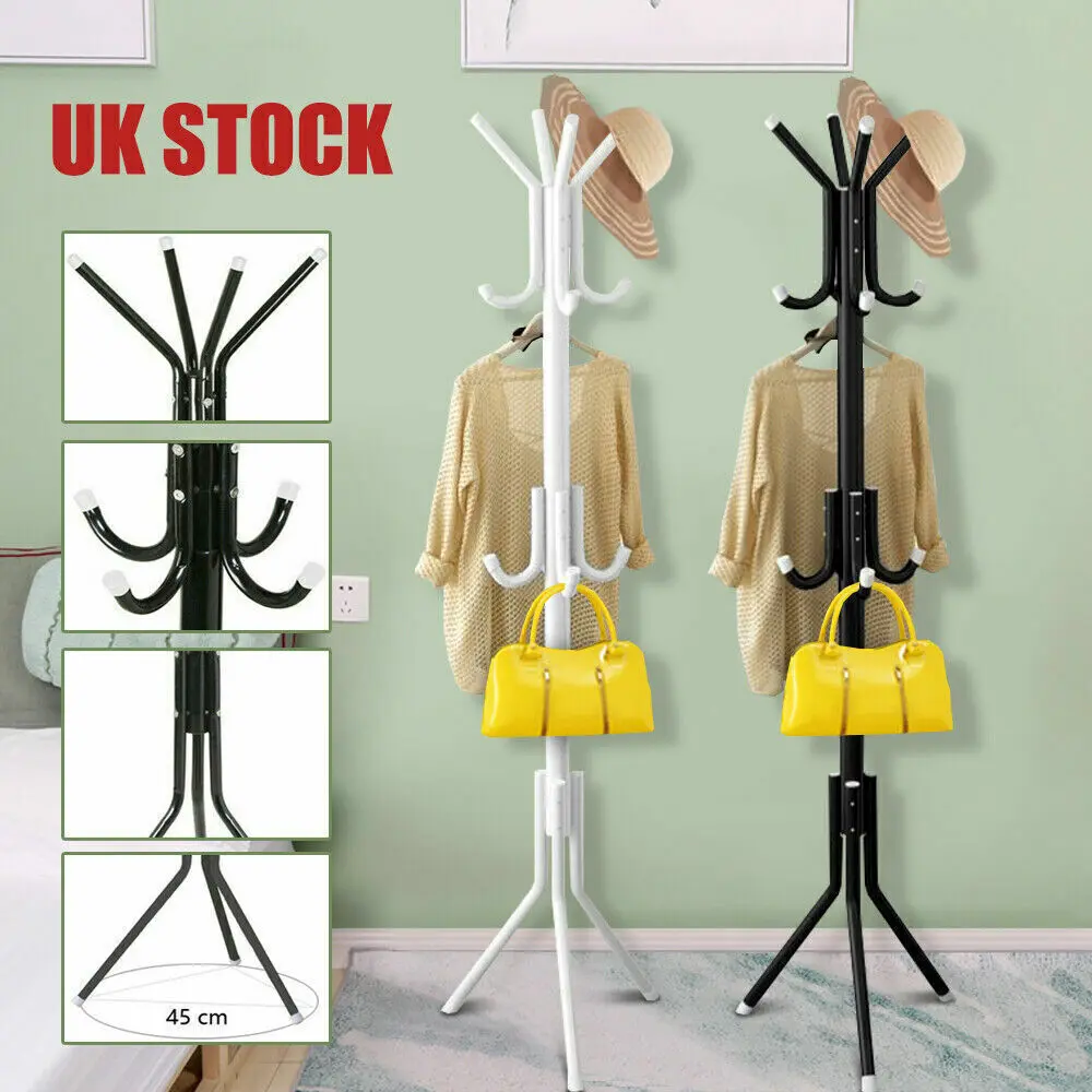 Coat Stand Coat Hat Jacket Umbrella Floor Standing Rack Clothes Hanger 12 Hooks