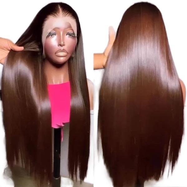 Human Hair Straight Chesnut Colored Hd Lace Wig 13x6 Chocolate Brown 13x4 Frontal Wigs For Women 1