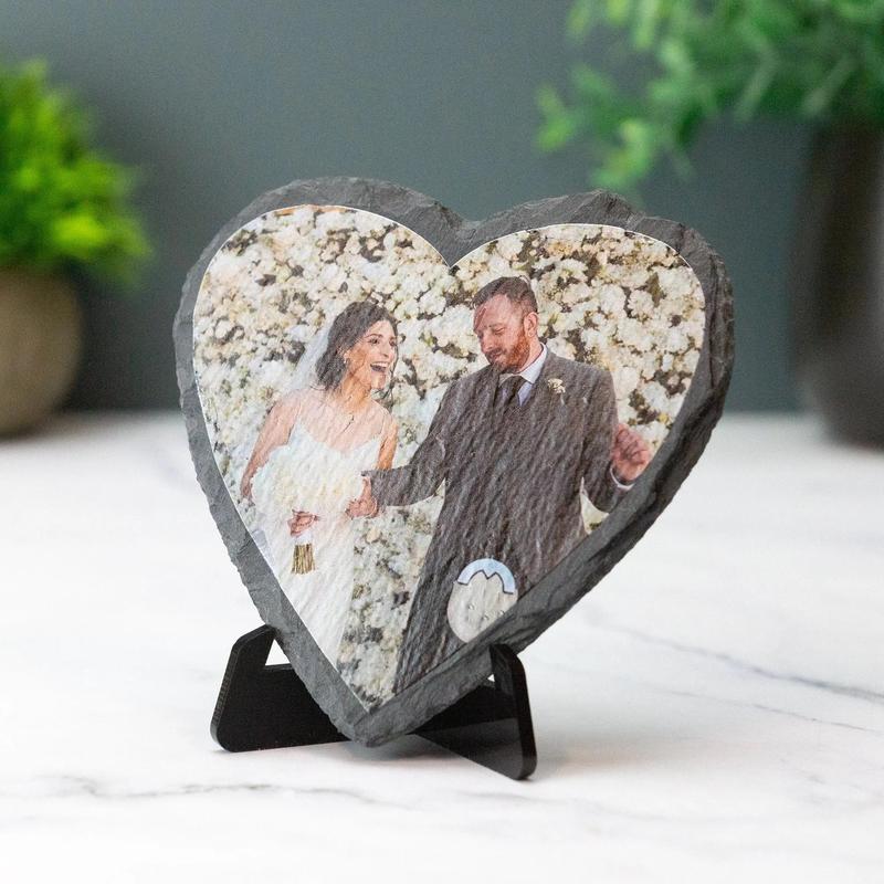 Personalised Photo Slate Printed Plaque With Custom Image & Stand 1