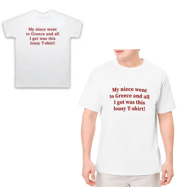 Gavin and Stacey Fancy Dress Best Of British T-Shirt - All Sizes Casual Menswear Top Tee - My niece went to Greece and all she got was this lousy T-shirt! Streetwear Tshirt Tropical Shortsleeve